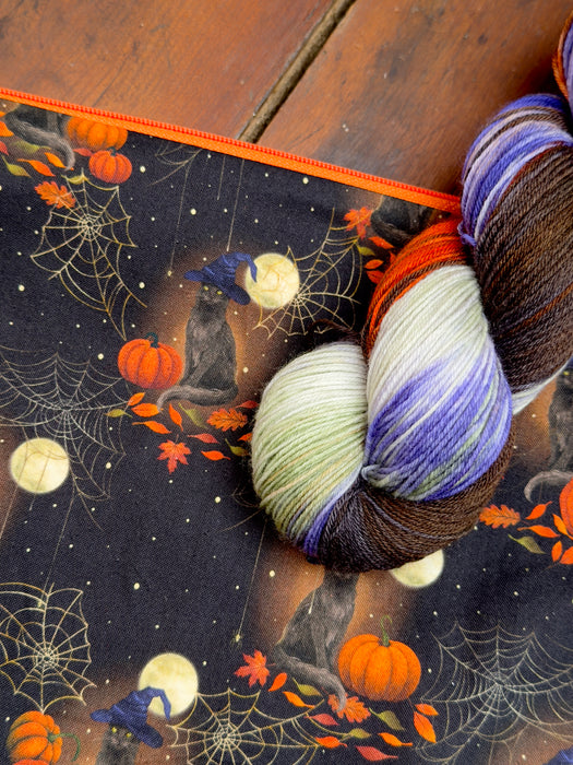 "Witchy Kitties"--Project bag and matching yarn kit
