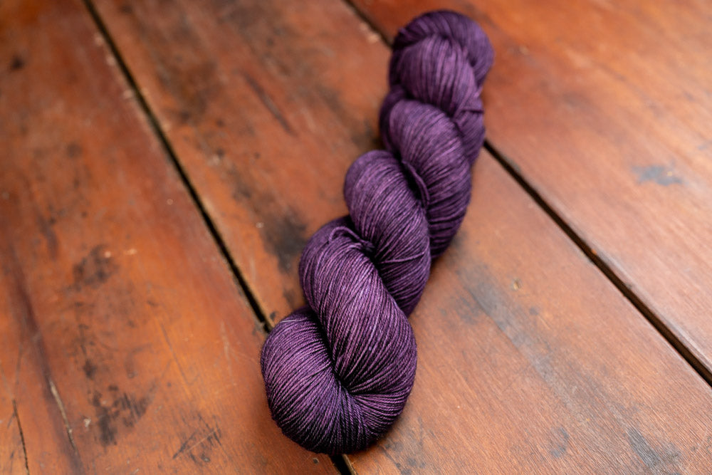 OOAK "Deepest Purple" Fingering Weight Yarn