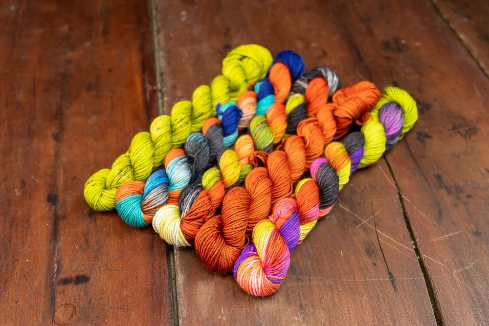 "Escape From The Dungeon" Mini Skein Set-- Fingering Weight Yarn