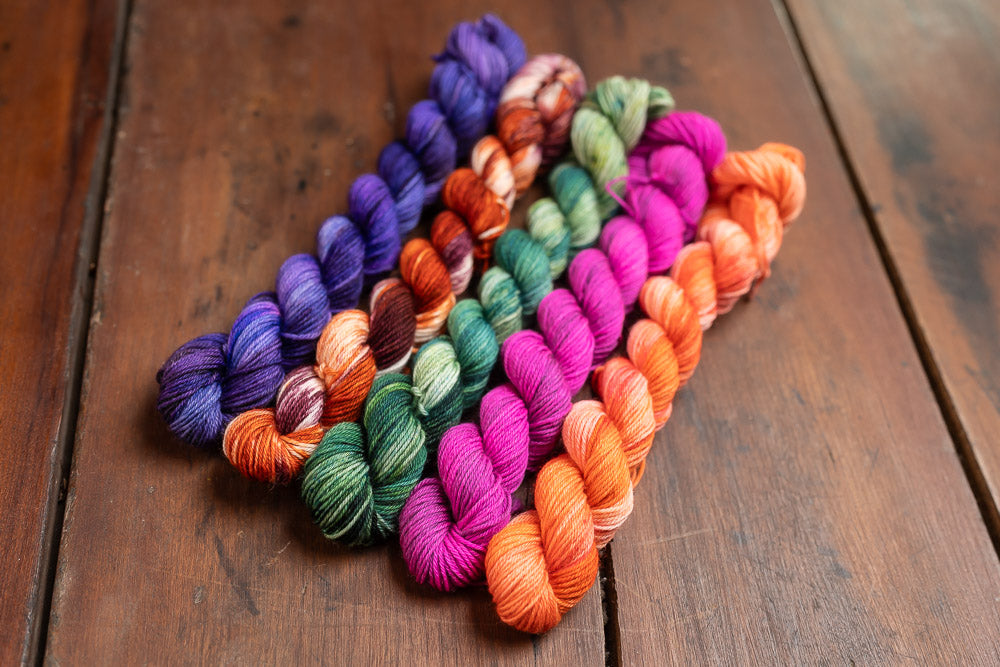 "Pumpkin Patch" Mini Skein Set-- Fingering Weight Yarn