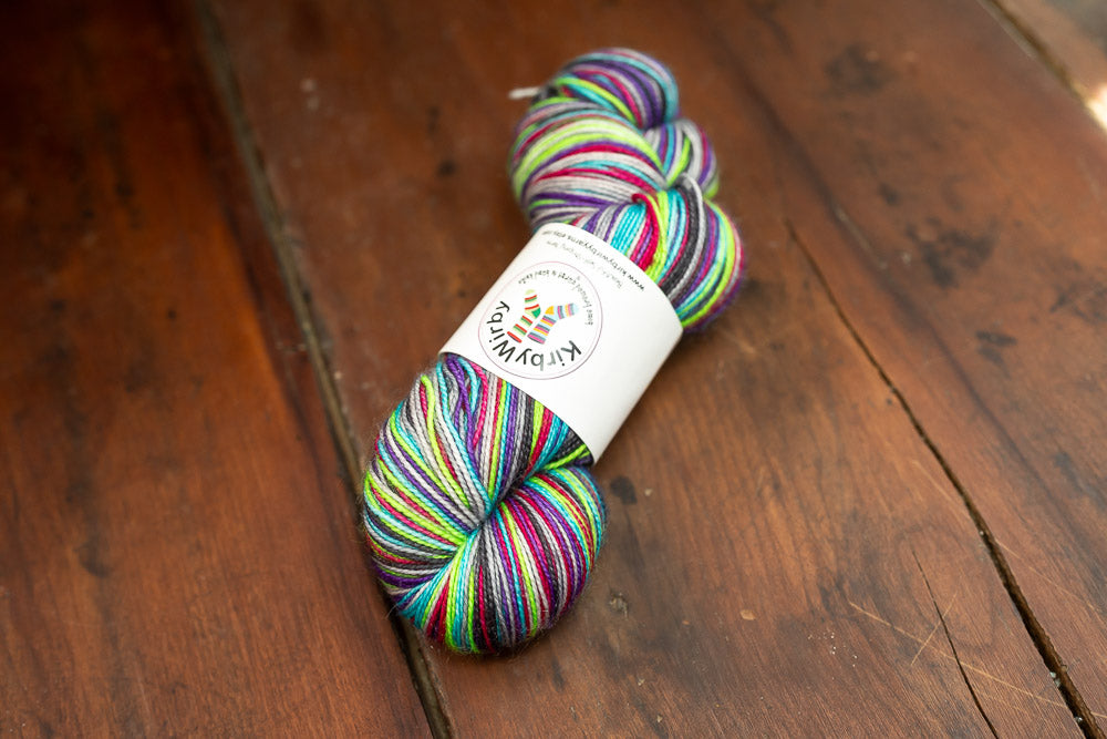 DESTASH Kirby Wirby Yarns 70/20/5 2 ply sock yarn