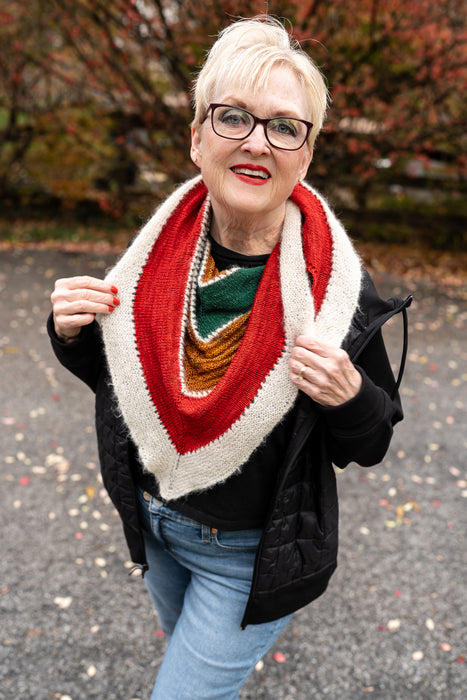 Gingerbread Holiday Shawl Kit- Yarn/Optional Bag, Free Pattern!