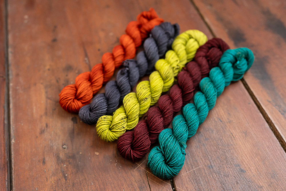 "Hearth And Home" Mini Skein Set-- Fingering Weight Yarn