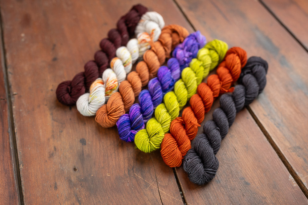 "KS Fall Classics" 7 skein Mini Skein Set-- Fingering Weight Yarn