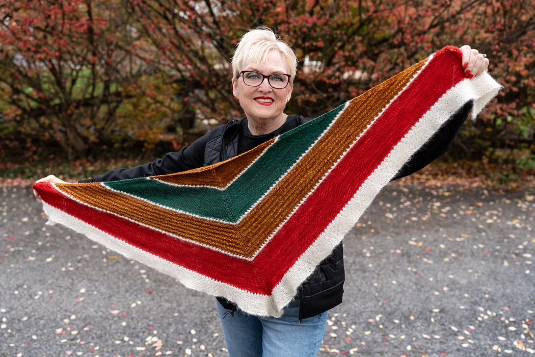 Gingerbread Holiday Shawl Kit- Yarn/Optional Bag, Free Pattern!